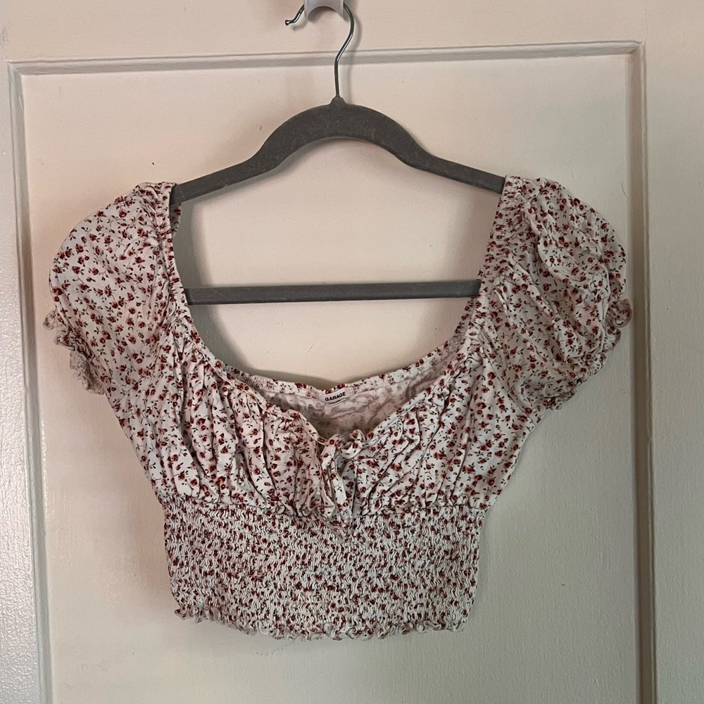 garage floral cropped top